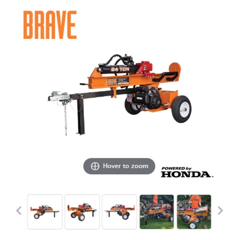 Brave power equipment product photography displayed on an ecommerce product page