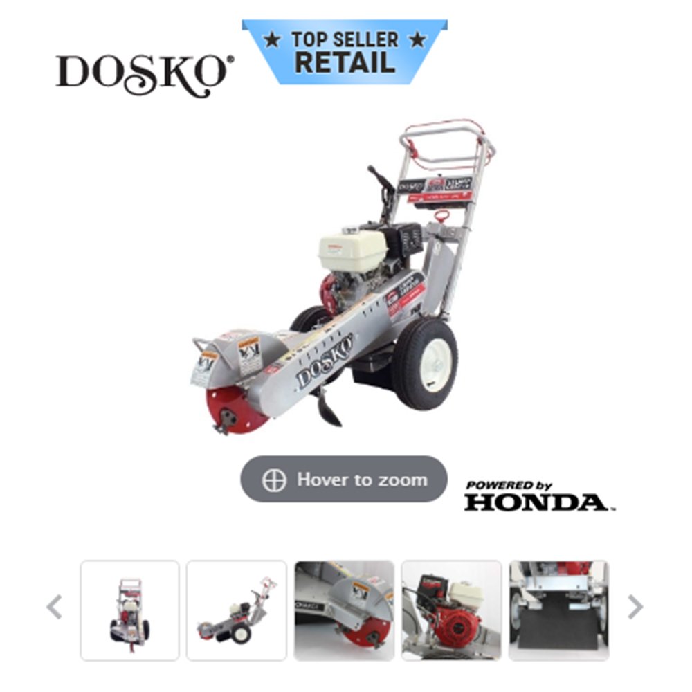 Dosko power equipment product photography displayed on an ecommerce product page